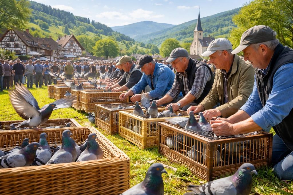 Aviculture sportive et compétitions de pigeons voyageurs dans le Haut-Rhin avec éleveurs passionnés