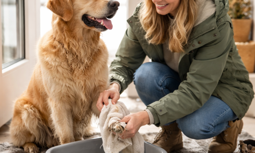 Hygiène des chiens après la promenade : protéger ses pattes et garder la maison propre