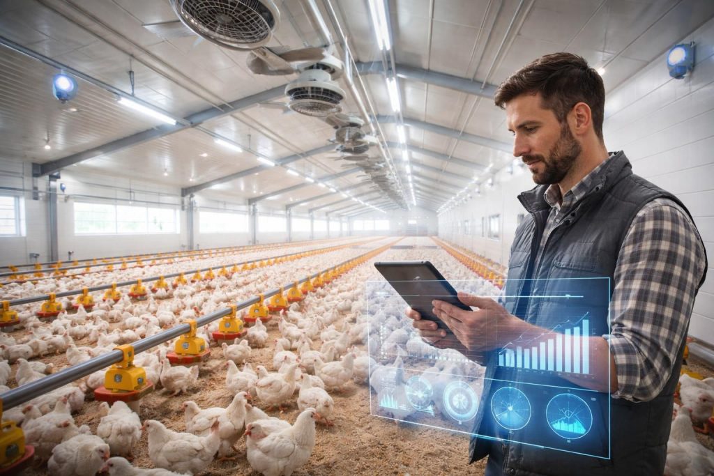 Les éleveurs avicoles modernisent avec capteurs IoT, systèmes automatisés et monitoring mobile