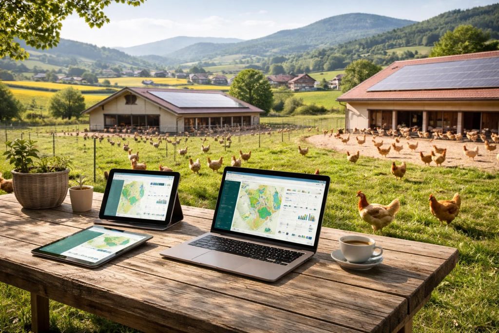 Logiciels de gestion d’élevage avicole dans le Haut-Rhin avec FarmLogs et AgriWebb pour vos données