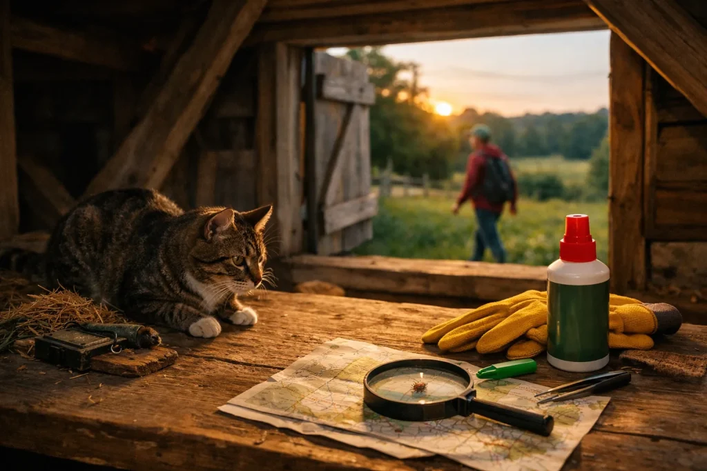 Le chat de grenier chasse les souris, pas les tiques : prévenir en campagne